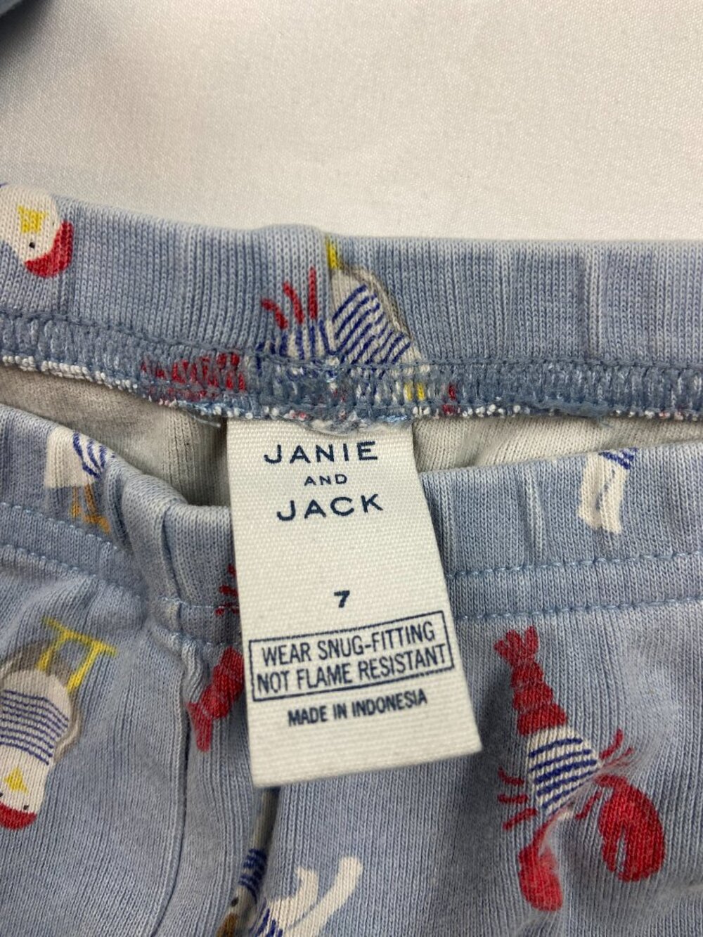 Janie & Jack Boys Blue Coastal Themed Pajamas Size 7 100% Cotton - Picture 5 of 9
